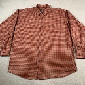Patagonia Shirt Mens Large Red Plaid Organic Cotton Button Up Long Sleeve Casual